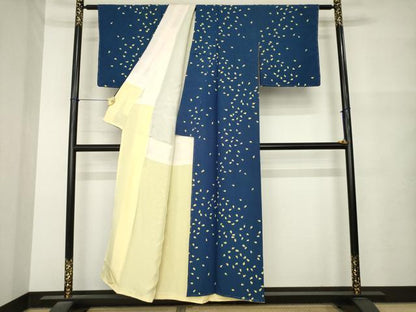 平和屋着物●上質な小紋　舞桜　正絹　逸品　AABM5722ck