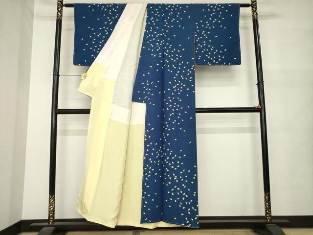 平和屋着物●上質な小紋　舞桜　正絹　逸品　AABM5722ck