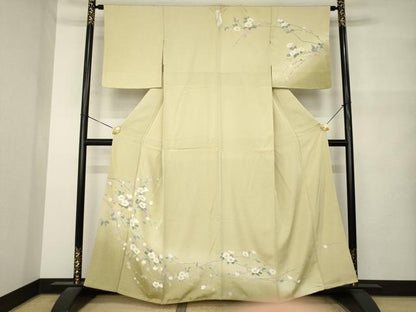 平和屋着物●訪問着　友禅　枝花文　暈し染め　正絹　逸品　未使用　AABM5725ck