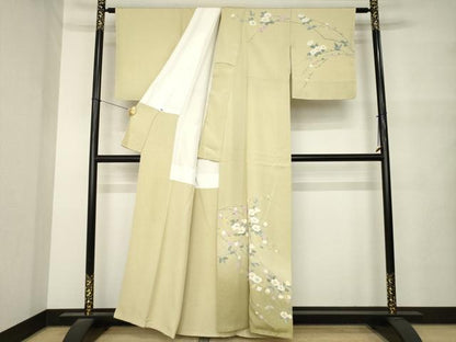 平和屋着物●訪問着　友禅　枝花文　暈し染め　正絹　逸品　未使用　AABM5725ck