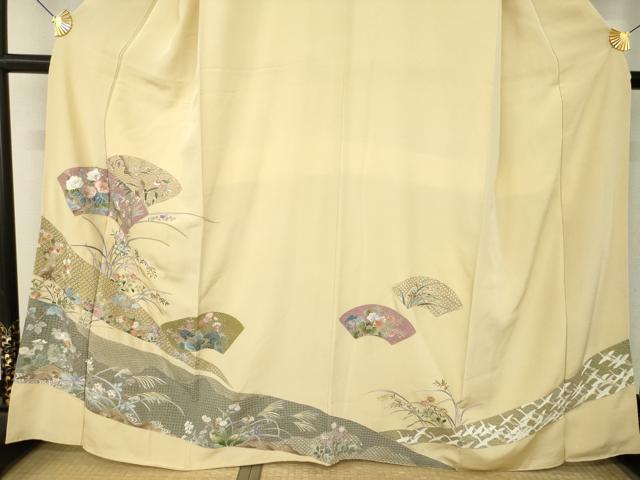 平和屋着物●中国三大刺繍　スワトウ刺繍　汕頭刺繍　総刺繍　色留袖　地紙花文　正絹　逸品　AABM5735ck