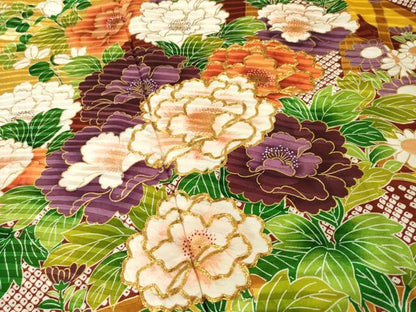 平和屋着物●豪華振袖　駒刺繍　花籬文　正絹　逸品　AABM5743ck