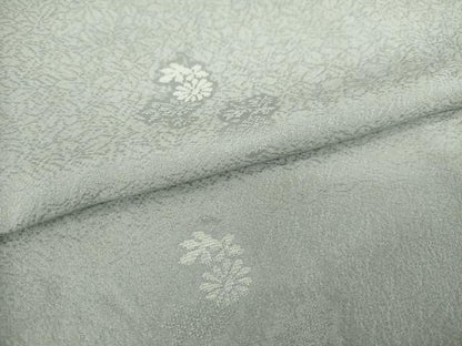平和屋着物●上質な色無地　舞花地紋　茶鼠色　正絹　逸品　未使用　AABM5746ck