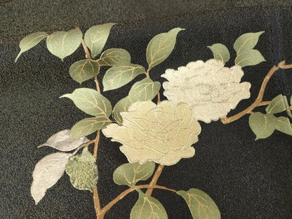平和屋着物●訪問着　螺鈿　花蝶文　金彩　金通し地　正絹　逸品　未使用　AABM5750ck