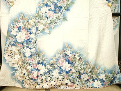 平和屋着物●豪華振袖　草花文　暈し染め　正絹　逸品　AABM5752ck