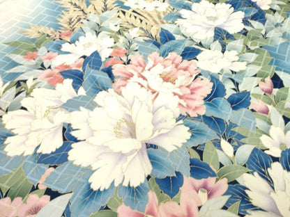 平和屋着物●豪華振袖　草花文　暈し染め　正絹　逸品　AABM5752ck