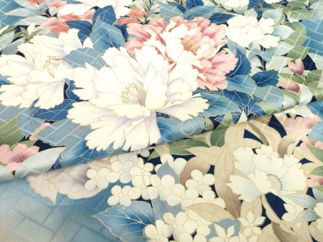 平和屋着物●豪華振袖　草花文　暈し染め　正絹　逸品　AABM5752ck