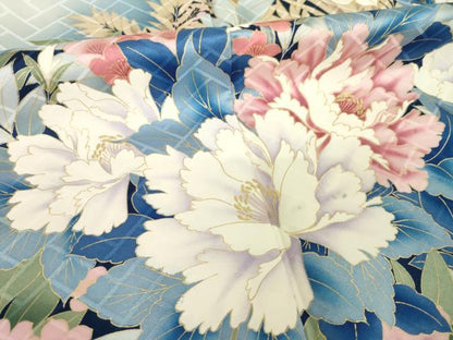 平和屋着物●豪華振袖　草花文　暈し染め　正絹　逸品　AABM5752ck