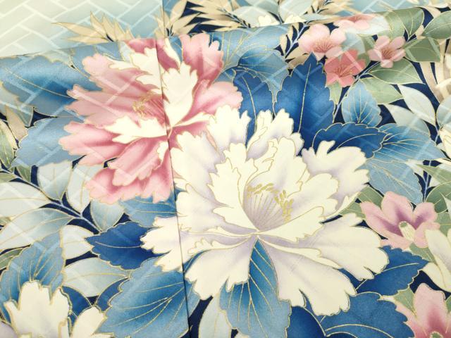 平和屋着物●豪華振袖　草花文　暈し染め　正絹　逸品　AABM5752ck