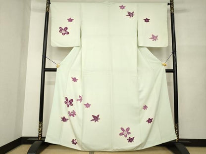 平和屋着物●訪問着　舞花文　暈し染め　正絹　逸品　AABM5753ck