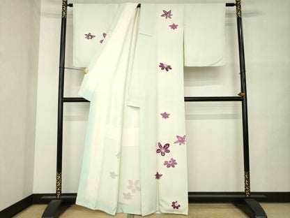 平和屋着物●訪問着　舞花文　暈し染め　正絹　逸品　AABM5753ck
