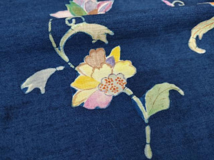 平和屋着物●訪問着　紬地　更紗花蔦草文　正絹　逸品　AABM5754ck