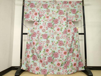 平和屋着物●小紋　舞花文　洗える着物　AABM5756ck
