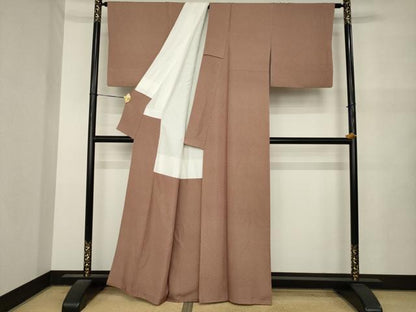 平和屋着物●江戸小紋　花唐草文　反端付き　正絹　逸品　AABM5757ck