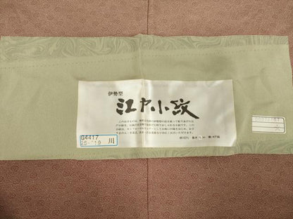 平和屋着物●江戸小紋　花唐草文　反端付き　正絹　逸品　AABM5757ck