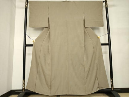 平和屋着物●上質な小紋　縞　正絹　逸品　AABM5763ck