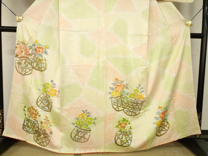 平和屋着物●訪問着　手描き　飾花文　暈し染め　正絹　逸品　AABM5770ck