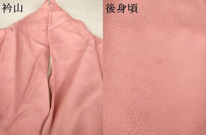 平和屋着物●無地絵羽訪問着　青海波花地紋　甚三紅色　正絹　逸品　AABM5772ck