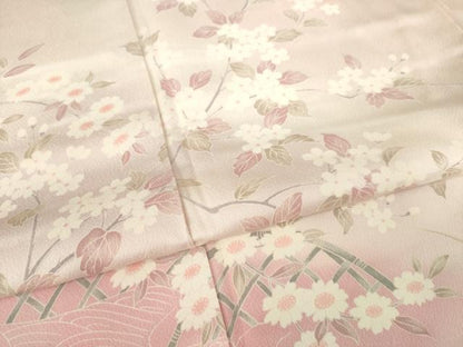 平和屋着物●訪問着　花籬文　暈し染め　正絹　逸品　AABM5779ck