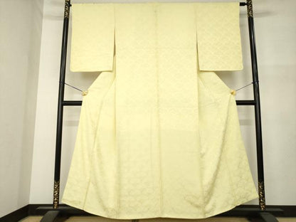 平和屋着物●上質な色無地　立波地紋　蒸栗色　正絹　逸品　AABM5783ck