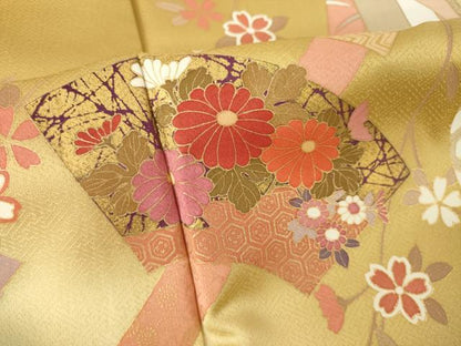 平和屋着物●訪問着　地紙花文　暈し染め　正絹　逸品　AABM5791ck