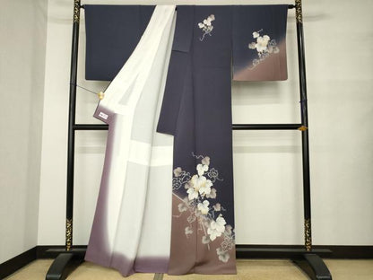 平和屋着物●皇室デザイナー　中村乃武夫　訪問着　葡萄蔦草文　暈し染め　金彩　正絹　逸品　AABM5793ck