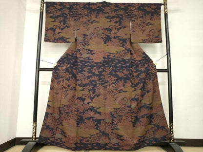 平和屋着物●訪問着　風景花文　正絹　逸品　AABM5795ck