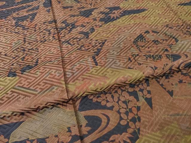 平和屋着物●訪問着　風景花文　正絹　逸品　AABM5795ck