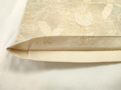 平和屋着物◎六通柄　本袋帯　更紗花文　二重箔　金銀糸　正絹　逸品　AABM5802ma