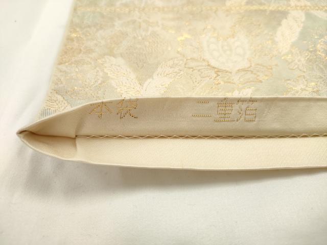 平和屋着物◎六通柄　本袋帯　更紗花文　二重箔　金銀糸　正絹　逸品　AABM5802ma