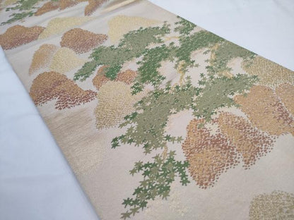 平和屋着物◎六通柄袋帯　樹林文　金糸　正絹　逸品　AABM5812ma