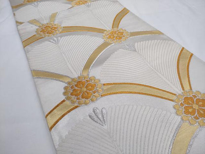 平和屋着物◎六通柄袋帯　花松青海波　金銀糸　正絹　逸品　AABM5815ma