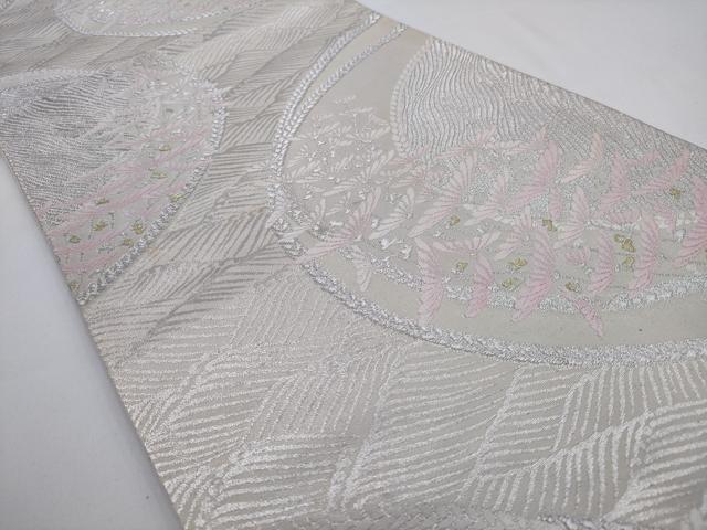 平和屋着物◎六通柄袋帯　唐織　横菊　金銀糸　正絹　逸品　AABM5816ma