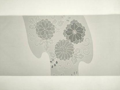 平和屋着物◎塩瀬　九寸名古屋帯　流水花文　正絹　逸品　AABM5822ma