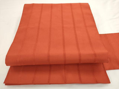 平和屋着物◎爪掻き本綴れ　八寸名古屋帯　間道　樺色　正絹　逸品　AABM5839ma