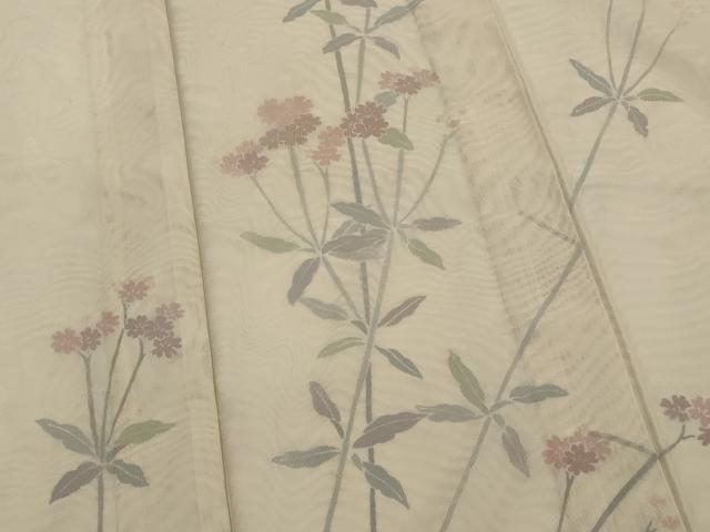 平和屋着物▽訪問着　無双　紗袷　紗×紗　草花文　正絹　逸品　AABM5941st