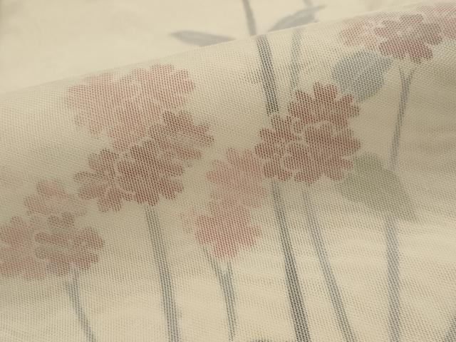 平和屋着物▽訪問着　無双　紗袷　紗×紗　草花文　正絹　逸品　AABM5941st