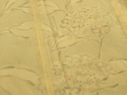 平和屋着物▽訪問着　無双　紗袷　紗×絽　手描き　草花文　正絹　逸品　AABM5942st