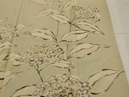 平和屋着物▽訪問着　無双　紗袷　紗×絽　手描き　草花文　正絹　逸品　AABM5942st