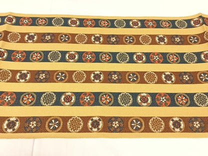 平和屋着物◎本場筑前博多織　八寸名古屋帯　花丸間道　金糸　正絹　逸品　AABM6094dk