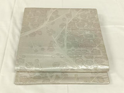 平和屋着物◎六通柄京袋帯　枝梅文　銀糸　AABM6123dk