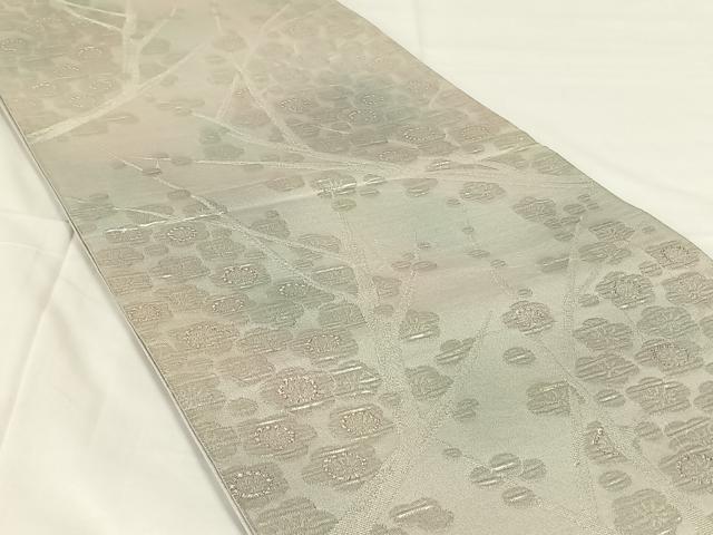 平和屋着物◎六通柄京袋帯　枝梅文　銀糸　AABM6123dk
