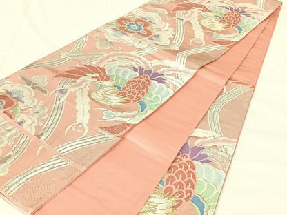 平和屋着物◎六通柄袋帯　鳳凰　金銀糸　正絹　逸品　AABM6128dk