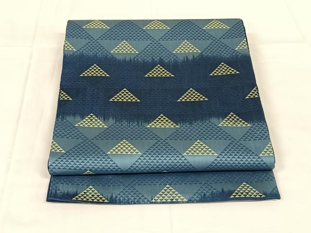 平和屋着物◎全通柄袋帯　鱗文　正絹　逸品　AABM6131dk