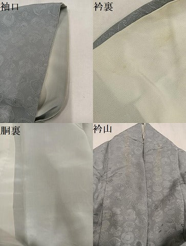 平和屋着物●上質な色無地　吉祥地紋　蕎麦切色　正絹　逸品　AABM6165ph