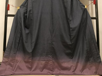平和屋着物●染色作家　寺島利男　訪問着　紬地　風景シルエット　暈し染め　ロング丈　正絹　逸品　AABM6166ph