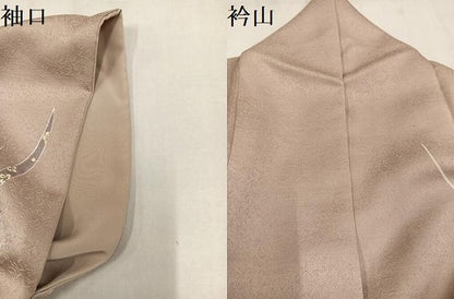 平和屋着物●訪問着　駒刺繍　舞花文　金彩　正絹　逸品　AABM6167ph