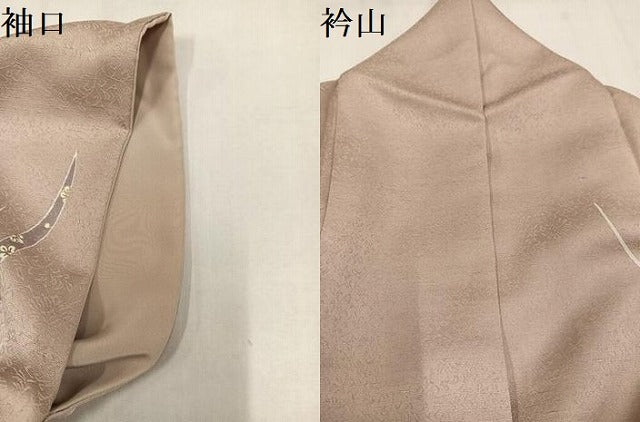 平和屋着物●訪問着　駒刺繍　舞花文　金彩　正絹　逸品　AABM6167ph