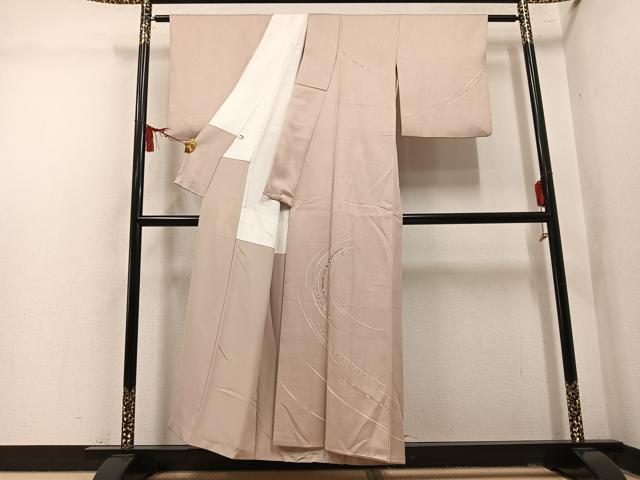 平和屋着物●訪問着　駒刺繍　舞花文　金彩　正絹　逸品　AABM6167ph