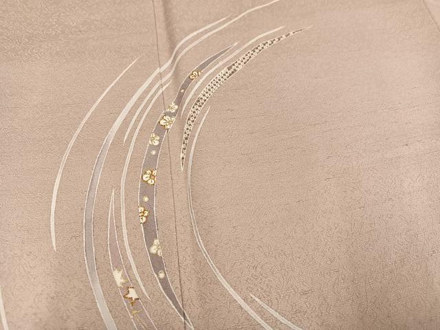 平和屋着物●訪問着　駒刺繍　舞花文　金彩　正絹　逸品　AABM6167ph